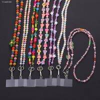 ✑₪ Beard Necklace Lanyard Phone Cases For iPhone Pink Colorful Neck Strap Portable Chain Luxury Women With Slot Card