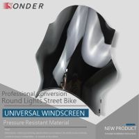 ✖สำหรับฮอนด้ายามาฮ่าคาวาซากิ Suzuki ไฟกลมกระจกรถจักรยานยนต์ใสอเนกประสงค์จักรยานขับขี่บนถนนกระจกบังลมกระจกเป็น