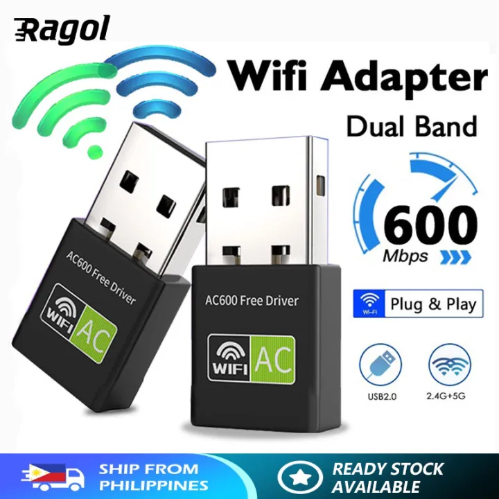 AC600 USB Wifi Adapter Dual Band 2.4GHz/5.8GHz 600Mbps Driver Free ...