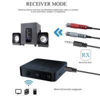 2-In-1 Music Audio Transceiver For Bluetooth 5.0 Wireless Adapter Receiver Transmitter With RCA 3.5mm Power Cable For Car PC