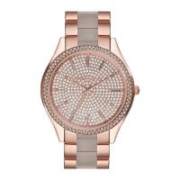 นาฬิกาผู้หญิง MICHAEL KORS Slim Runway Silver Crystal Pave Dial Ladies Watch MK4288