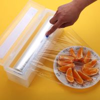 2020 New Plastic Kitchen Foil And Cling Film Wrap Dispenser Cutter Storage Preservative Film Roll Case With Cutting Blade Sale