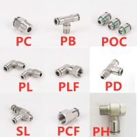 Pneumatic Stainless Steel Connectors BSPT M5 1/8 quot; 1/4 quot; 3/8 quot; 1/2 quot; Male Push In Quick Connector Release Air Fitting Plumbing