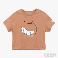 DOSH GIRLS CROPPED T-SHIRTS WE BARE BEARS เสื้อยืดทรงครอป เด็กผู้หญิงFBBGT1001-BR