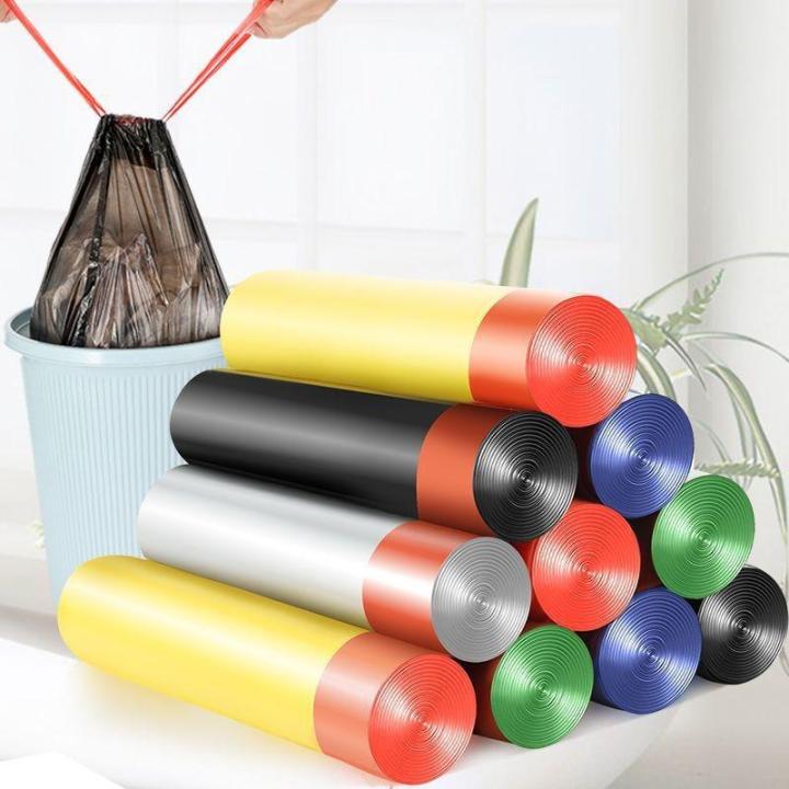 1 Roll (15Pcs/Roll) Thickened Drawstring Trash Bag Garbage Bags