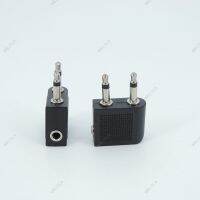 Air Plane dual 3.5mm female to 2 jack male Plug Airplane socket Airline Headphone Mono Audio connector Travel Splitter Adapter WB15