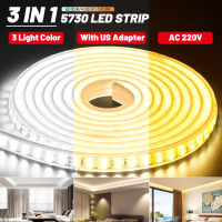 ✅รับประกัน 1 ปี ✅ชุดไฟเส้นLED ไฟเส้นกลางแจ้งกันน้ำ 5730 120 LEDs/M LED Strip Light 220v เปลี่ยนสีได้3สีโคมไฟไดโอดแบบเทปยืดหยุ่นสำหรับตกแต่งสวนบ้านห้อง