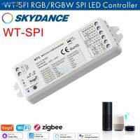 5V-24VDC 2.4G RF &amp; WIFI 2 in 1 WiFi SPI Controller skydance WT-SPI Tuya APP สำหรับ WS28. 11 WS2812 WS2815 UCS1903พิกเซล LED Strip