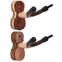 【YD】 Violin with Bow Hook/Screws Wall Mount Display Rack Wood Base for Home/Studio String Instrument Accessories