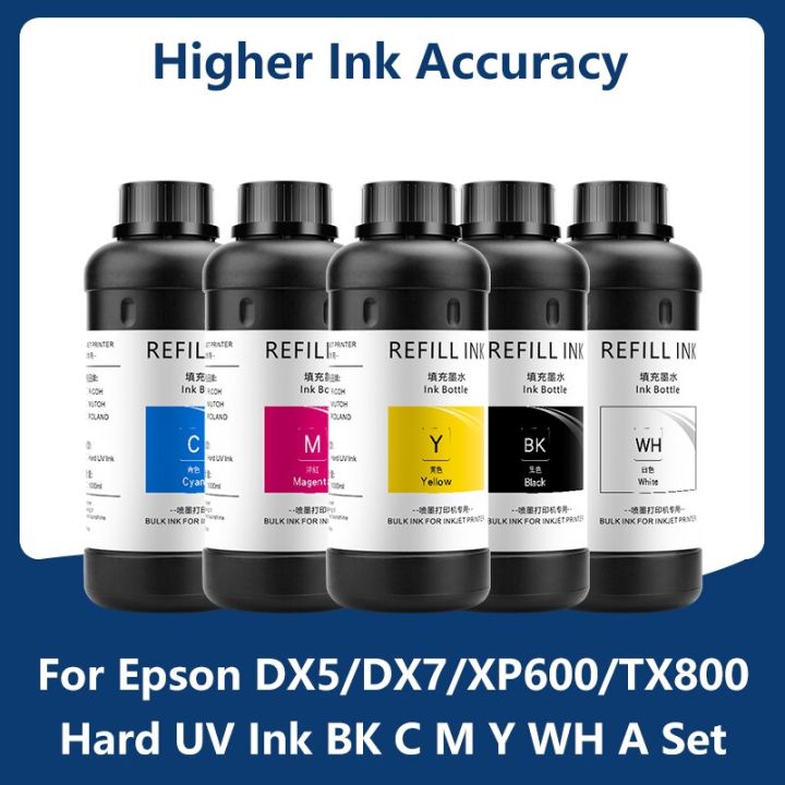 หมึก-uv-แข็ง500มล-คุณภาพสูงสำหรับ-dx5เอปสัน-dx7หัวพิมพ์สำหรับยี่ห้อเอปสันเครื่องพิมพ์-r2000-r1900สำหรับวัสดุพิมพ์แบบแข็งชุด