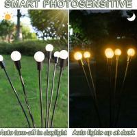 Waterproof Solar Starburst Swaying Garden Lights Landscape Garden Firefly Garden Light Firework Lights Lawn Decor Lights So C2d7