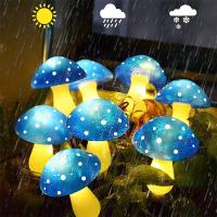 Solar Mushroom Light Garden Outdoor Decor 8 Modes Waterproof Mushroom Lamp Pathway Landscape Yard Easter Halloween Xmas Sunlight Outdoor Lighting