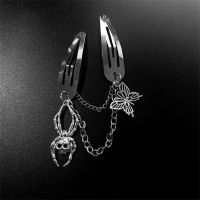 Hair Metal Butterfly Dark Chain Fashion Girls Accessories Hairpin Punk Gothic Y2K