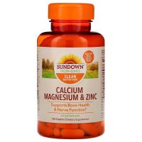 Sundown Naturals, Calcium Magnesium and Zinc, 100เม็ดบำรุงกระดูกและหัวใจ
