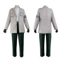 ? อะนิเมะ COS โจมตีชุด cos ยักษ์ Mikasa Allen Commander Survey Corps ชุดคอสเพลย์อะนิเมะสีเทา