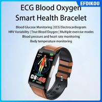 EFdikou⚡คลังสินค้าพร้อม⚡E610สมาร์ทวอท์ช ECG PPG นาฬิกาอัจฉริยะสำหรับเครื่อวัดอัตราวัดระดับน้ำตาลในเลือดและออกซิเจนในหัวใจ IP68กันน้ำ