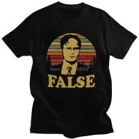 [หรูหรา] แฟชั่นสำนักงานทีวีซีรีส์เสื้อยืด Dwight Schrute เท็จเสื้อยืดผู้ชายแขนสั้นวินเทจกราฟิกเสื้อยืดผ้าฝ้ายแท้ Tee ของขวัญ