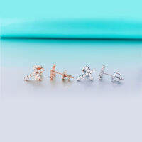 Moissanite S925คลาสสิกข้ามต่างหูเงินเย็นออกจริงเพชรหูกระดุมสำหรับผู้หญิงผู้ชายเครื่องประดับระดับไฮเอนด์ผ่านทดสอบ