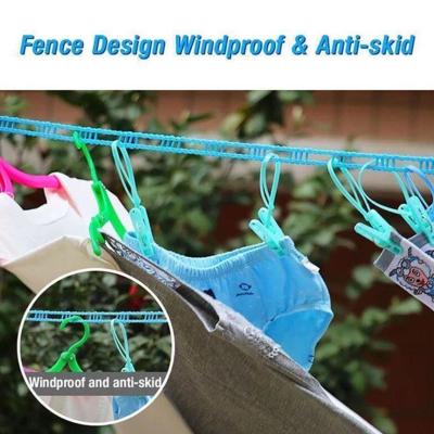 5/8m Fence Clothesline Anti-slip Windproof Clothesline Travel Clothes Outdoor Dryer Clothesline H0D3