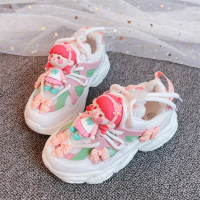 Grils Cute Sneakers 2021 Autumn Kids Fashion Casual Sports Running Trainers Cartoon Baby Breathable Soft Sole Baby Socks Shoes