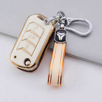 【cw】 Cross-Border Applicable to Indian Models Mahindra &amp; Mahindra Mahindra Folding 3 Key Golden Edge Car Key Sleeve Bag Buckle ！