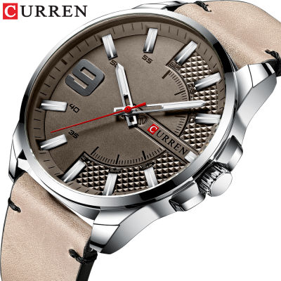 CURREN Casual Sport Watches Man Quartz Wristwatch New Fashion Leather Band Male Watchproof Watch Relog Masculino Luminous Clock