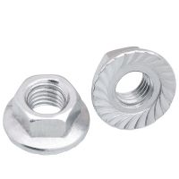 Aluminium 6061 DIN6923 Hex Flange Nut Serrated Locking Nuts M5 M6 M8 M10 Nails Screws Fasteners