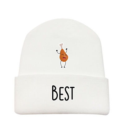 2020 new Best food cartoon printed knitted hat for men and women with warm, cold and leisure line velvet hat