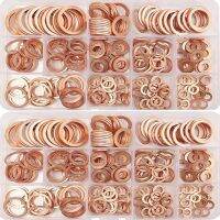 100/150/200/250/300PCS Copper Washer Gasket Nut and Bolt Set Flat Ring Seal Assortment Kit with BoxM6/M8/M10/M12/M14/M16/M18/M20 Nails Screws  Fastene