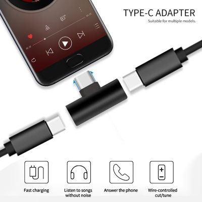 Dual Type C Adapter For Huawei P30 Mate 20 Mate 30 Pro lite Oneplus 7 7t pro USBC 3.5mm Aux Splitter Tupe c AUX Converter typ c