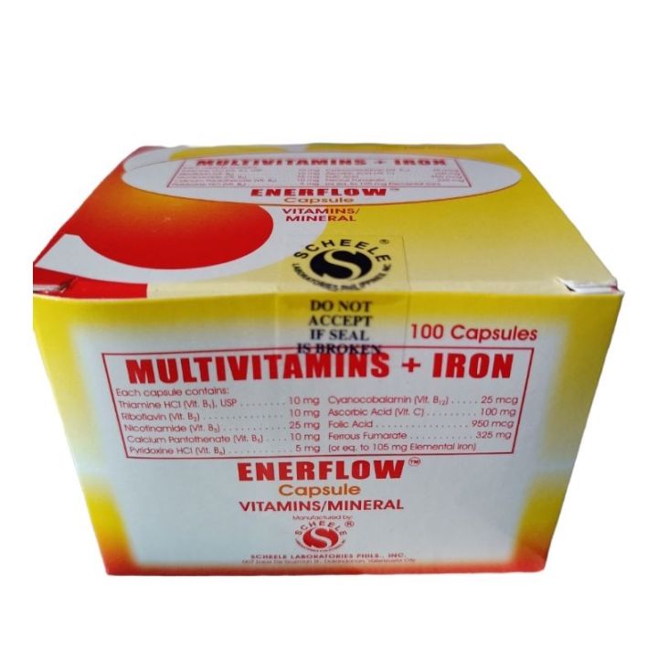 Multivitamins Iron ENERFLOW 100capsules (New Packaging) | Lazada PH