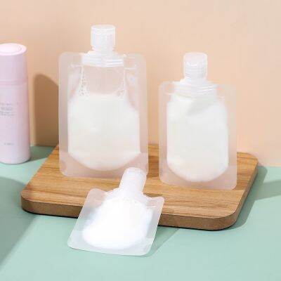 【New】10Pcs 30Ml 50Ml 100Ml โปร่งใส Flip Cap Refillable Travel กระเป๋าพลาสติก Stand Up Spout กระเป๋าแบบพกพา Fluid แต่งหน้าบรรจุกระเป๋า