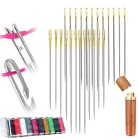 12/24/36Pcs Needle-side Hole Blind Needle Threading Hand Household Sewing Elderly Stainless Steel Needles Embroider Portable