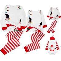 Christmas Eve Cartoon Santa Pajamas Set Mommy And Me Clothes Best Dad And Son Look Familiar Suits Baby Romper Girls Boys Pijamas