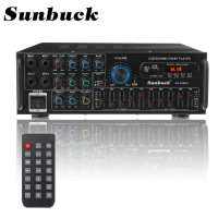 SUNBUCK 2000W บลูทูธเสียงรอบทิศทางสเตอริโอตัวขยายยูเอสบีเอสดี AMP FM DVD AUX จอแสดงผล LCD โฮมเธียเตอร์คาราโอเกะรีโมทคอนโทรลใหม่