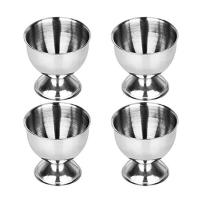 4Pcs Stainless Steel Spring Wire Tray, Boiled Egg Holder, Storage Holder, Metal Egg Cup, Spiral Spring Holder, Silver