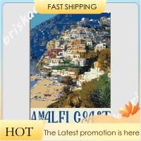 Amalfi Positano ท่องเที่ยวโปสเตอร์โลหะโลโก้คลับโรงรถวินเทจดีบุกโลโก้โปสเตอร์ 20 * 30 ซม