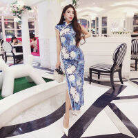 [COD] ผู้หญิง Ao Dai เวียดนาม Slim Qipao จีนแบบดั้งเดิม R Elegant Cheongsam Club เซ็กซี่ Bodycon เกาหลี Harajuku พิมพ์ Vintage Dress