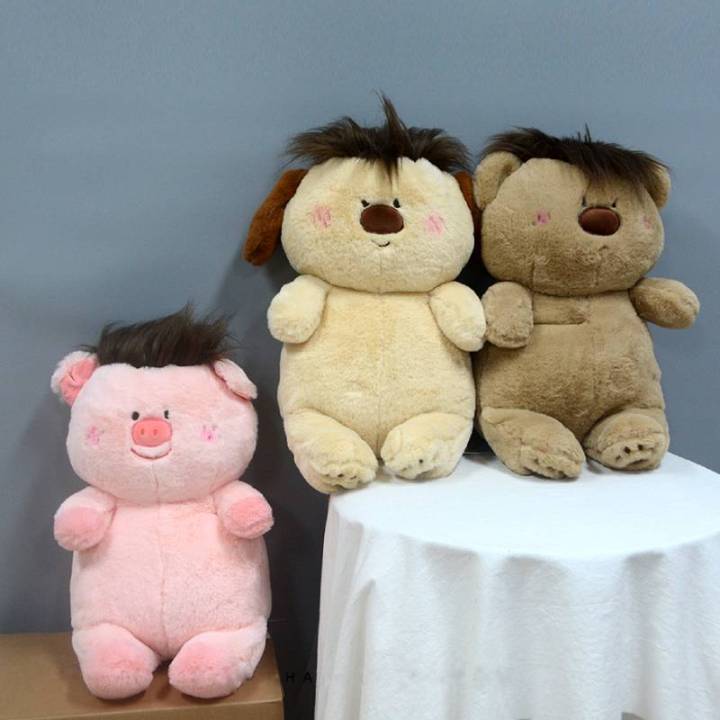 hilarious-plush-hairstyle-toy-dog-pig-bear-super-soft-decorations-gift-pillow