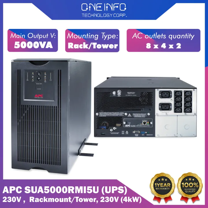 APC SUA5000RMI5U Smart-UPS 5000VA Rackmount/Tower 230V Input Rack ...