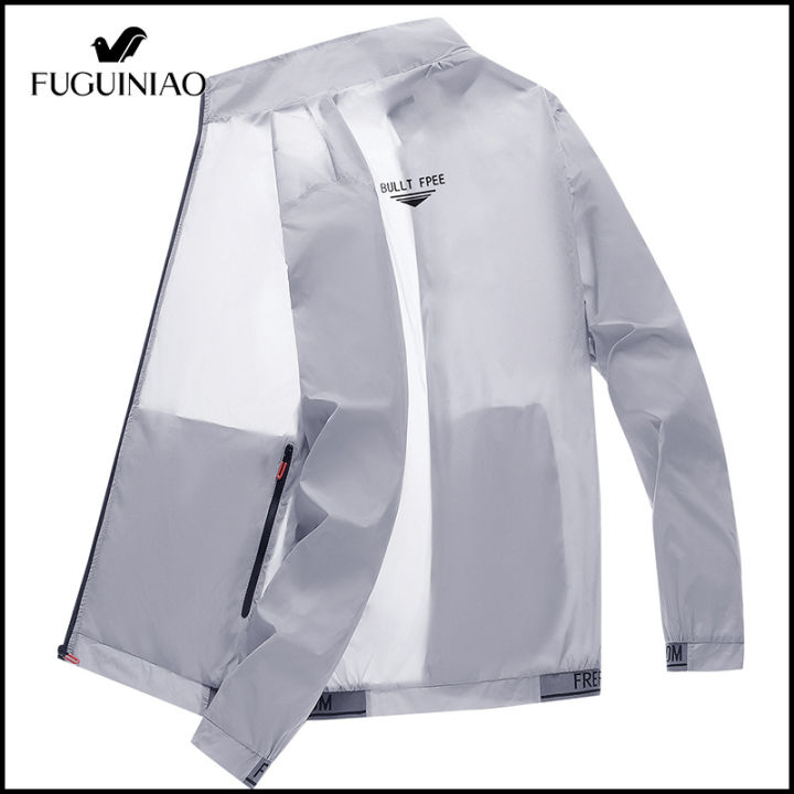 fuguiniao-เสื้อผ้ากันแดดสำหรับผู้ชาย-เสื้อคลุมบางๆกีฬากลางแจ้งในช่วงฤดูร้อนผิวการป้องกันกันยูวีระบายอากาศได้ดี2023