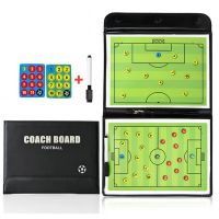 Foldable Football Magnetic Tactic Board Soccer Coaching Clipboard for Match Train With Marker Pieces 2-in-1 Soccer Accessories