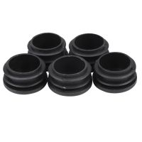 Black Plastic 35mm Dia Blanking End Caps Round Tube Insert 5 Pcs