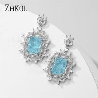 【hot】 ZAKOL Drop Earrings for Luxury Exquisite CZ Wedding Banquet Jewelry EP5365