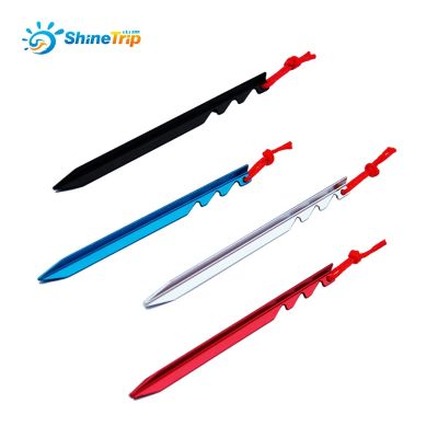 Shinetrip 6pcs/lot adjustable touch point aluminum alloy tent pegs Multi tooth peg Super light stake camping tent accessories