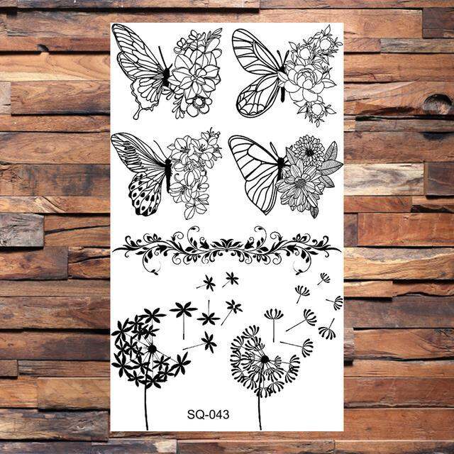 letter-flower-temporary-tattoos-for-women-adults-realistic-butterfly-dandelion-tree-life-fake-tattoo-sticker-body-tatoos-flower