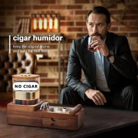 Cuba 10 Pcs Ciga Box Ashtray Humidor Cigga Holder Can Hold Scissor Lighter with Humidifier and Hygrometer Accessories