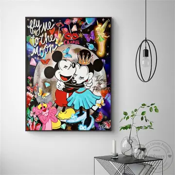 Disney Donald Duck Graffiti Art Canvas Paintings on the Wall Art Posters  and Prints Street Art Picture