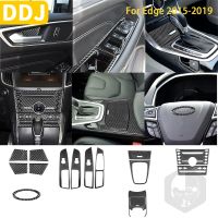 สำหรับ Ford Edge 2015 2016 2017 2018 2019อุปกรณ์เสริมคาร์บอนไฟเบอร์ภายในประตูยก Air Outlet Trim สติกเกอร์