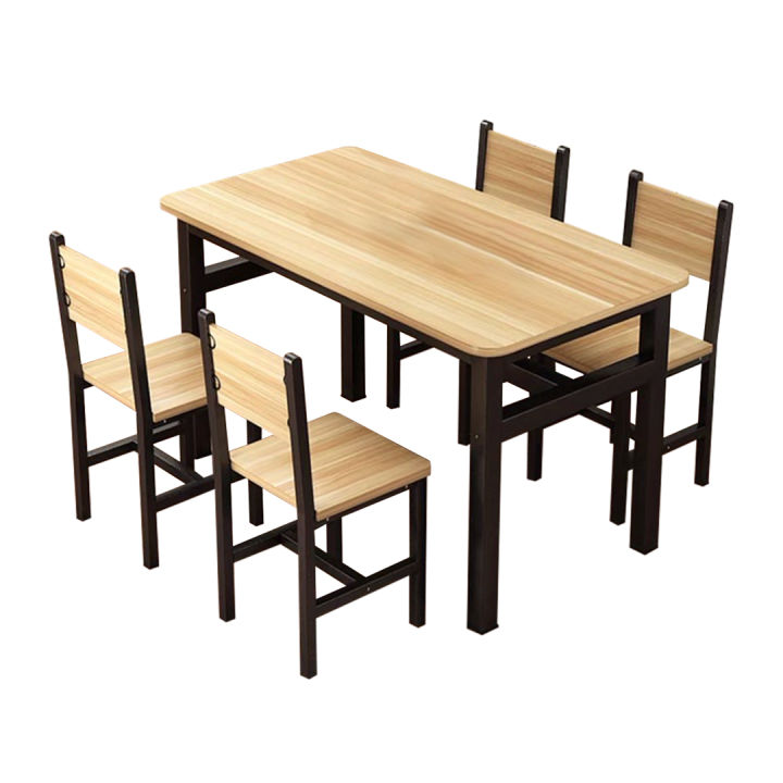 เซ็ทโต๊ะกินข้าว-สไตล์ลอฟท์-พร้อมเก้าอี้-2-4-ที่นั่ง-โครงเหล็ก-ท็อปไม้-mdf-เคลือบเมลามีน